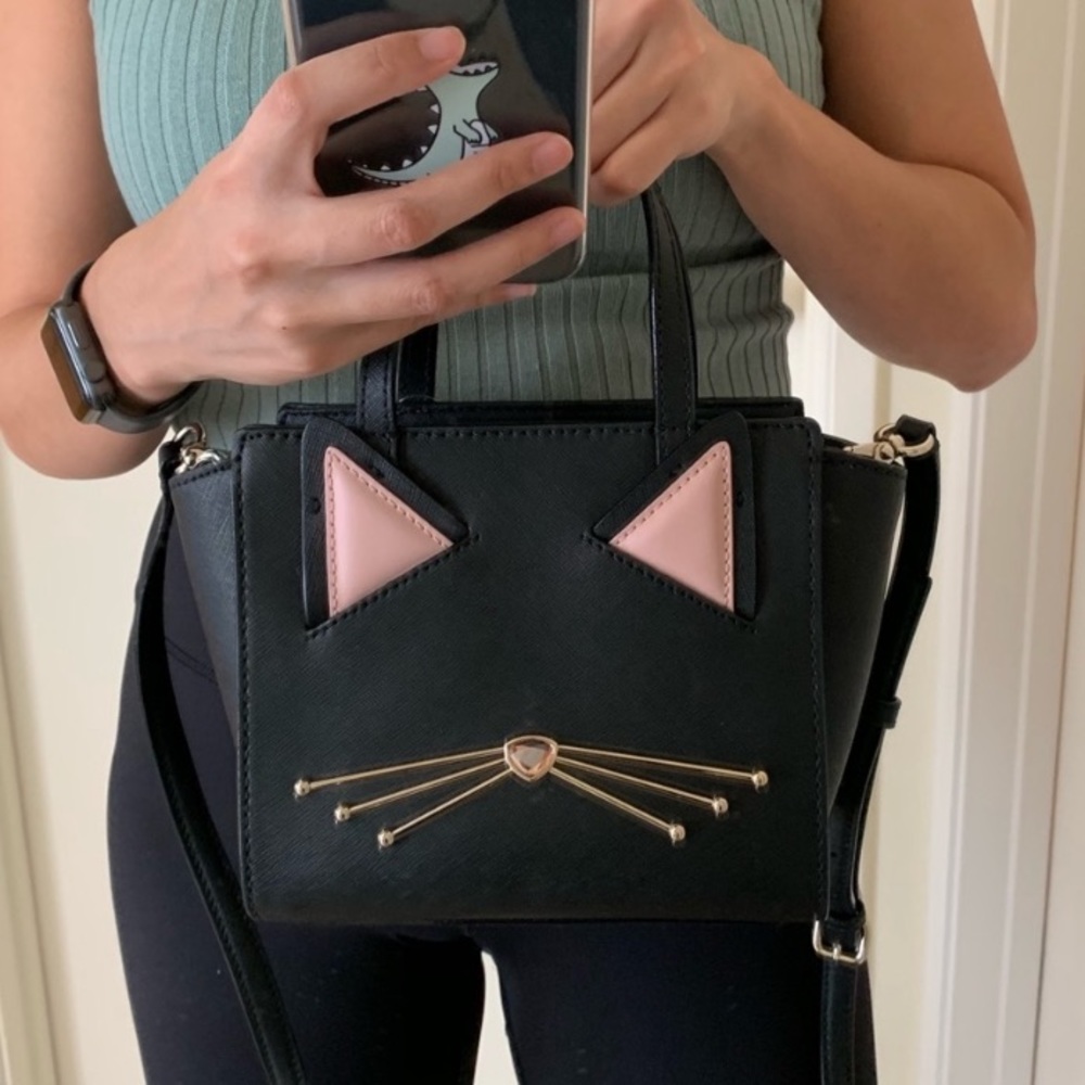 KATE SPADE MINI HAYDEN CAT PASSPORT COIN SATCHEL - Picture 8 of 8